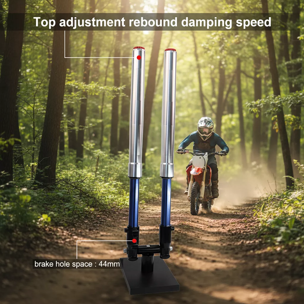 Амортизер за амортизери на мотоцикл со приспособлив повратен удар со превртена вилушка од 44 мм